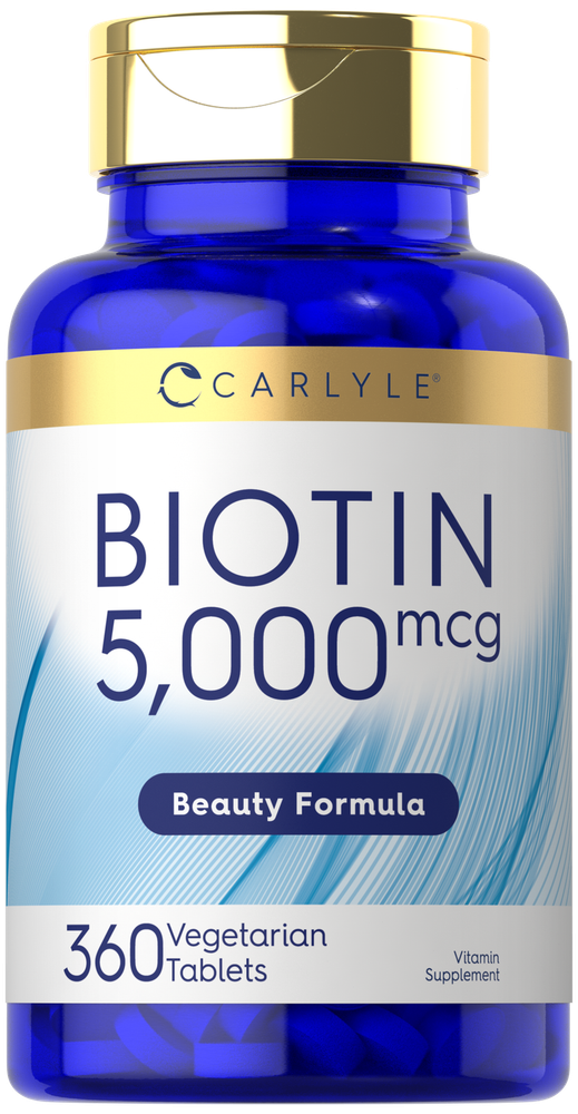 Biotin 5000 mcg | 360 Vegetarian Tablets | Beauty Formula | Non-GMO | by Carlyle