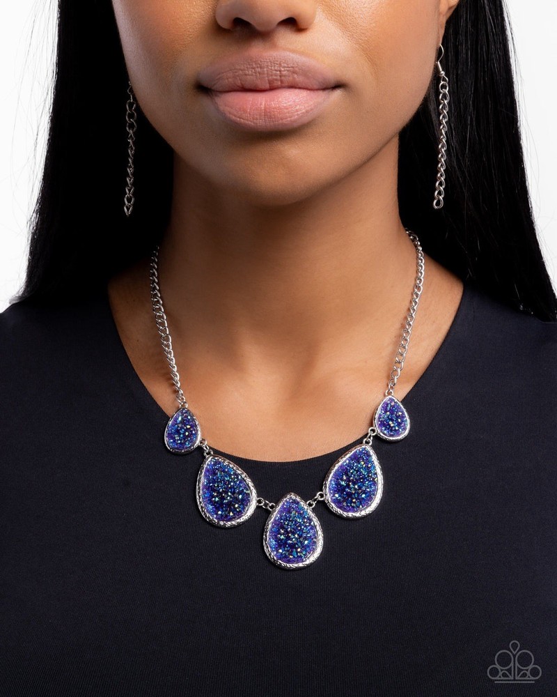 New Paparazzi Jewelry-Geode Gamut Necklace-Blue