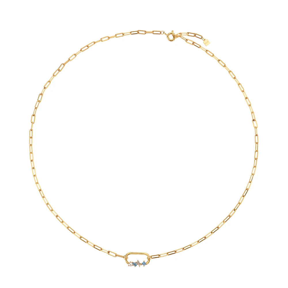 Silver New Gold Square Pendant Horoscope Chain Cuban Necklace Choker Women