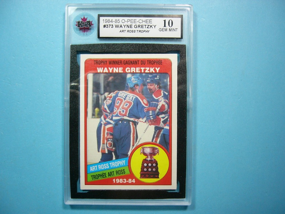 1984/85 O-PEE-CHEE NHL HOCKEY CARD #373 WAYNE GRETZKY TROPHY KSA 10 GEM MINT OPC