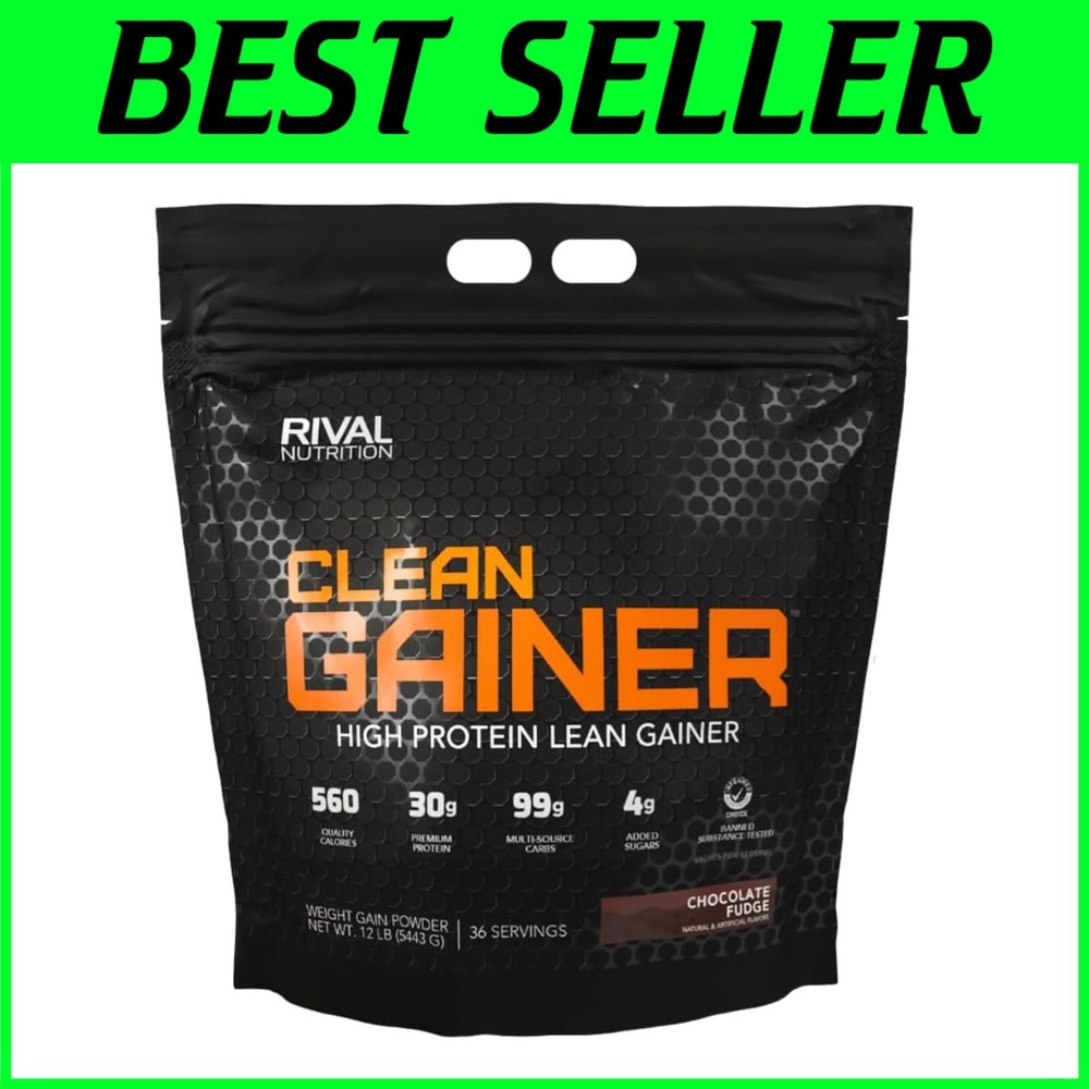 12 lbs CLEAN GAINER Chocolate Fudge Protein Powder for Muscle Growth & Energy