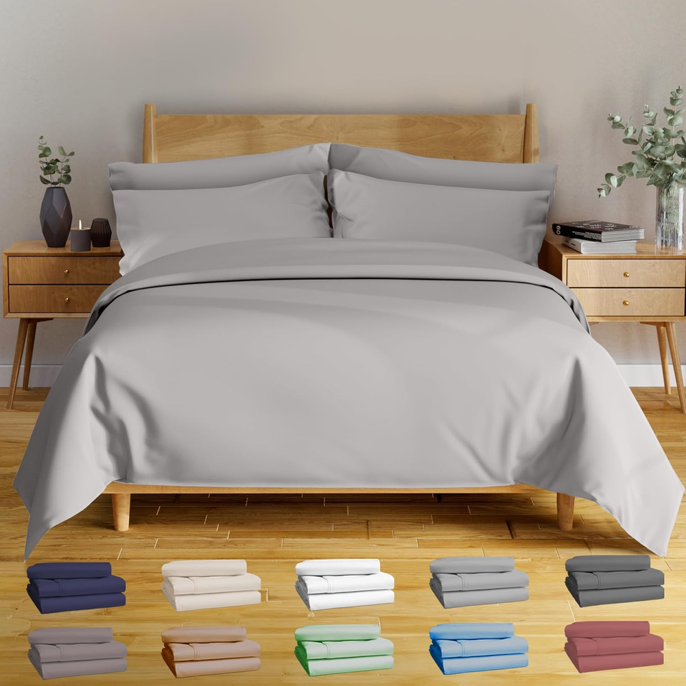 Luxury 6-Piece Queen Bamboo Viscose Sheet Set - Soft & Breathable
