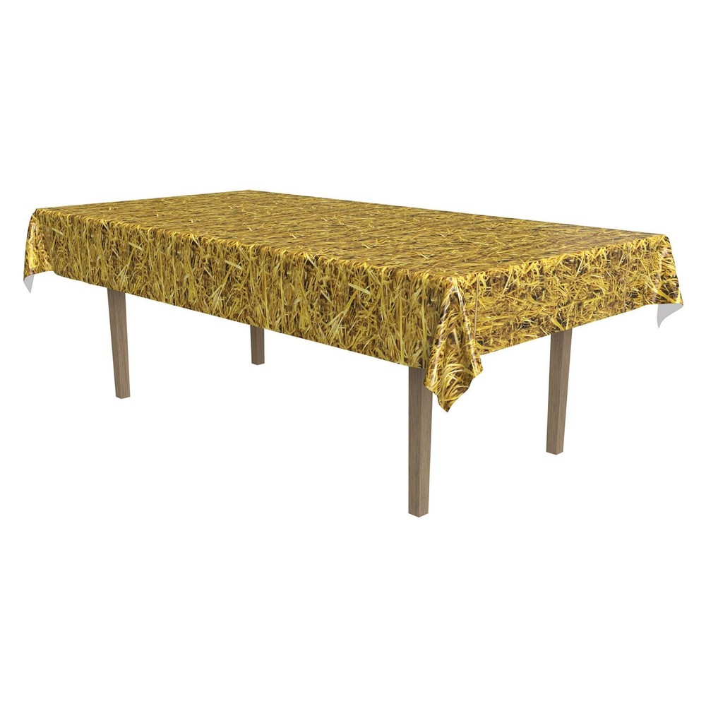 Beistle Western-Themed Straw Tablecover for Cowboy Party Decorations