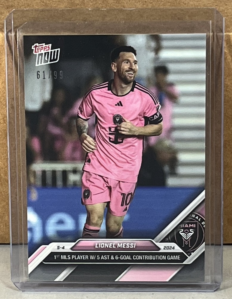 2024 TOPPS NOW MLS #46 LIONEL MESSI INTER MIAMI CF 5 AST Black Parallel 61/99
