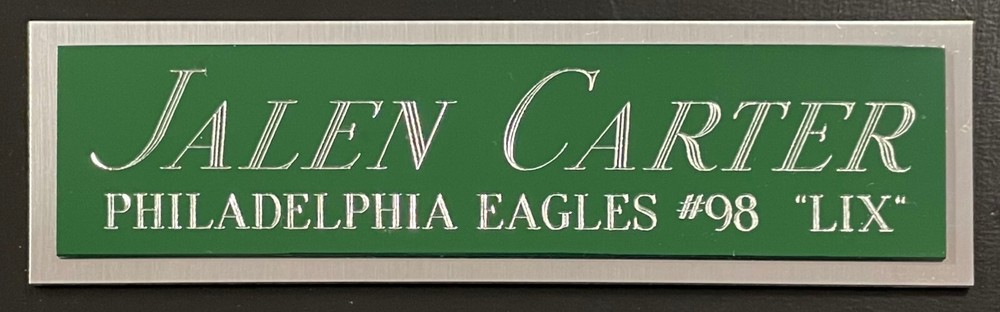 JALEN CARTER EAGLES NAMEPLATE FO AUTOGRAPHED Signed Football HELMET JERSEY PHOTO