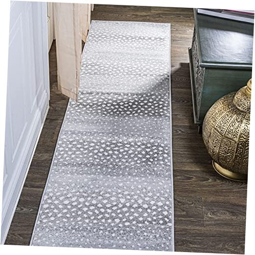 SAF100B-210 Antelope Modern Animal Indoor Area-Rug 2 X 10 Light Gray/Cream