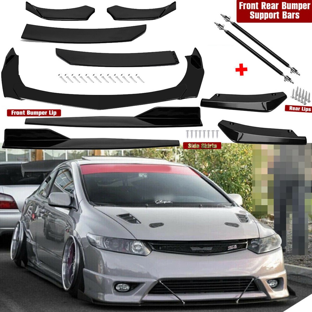 For Honda Civic 1 Front Rear Bumper Lip Spoiler Splitter Body Kit Side-Skirt