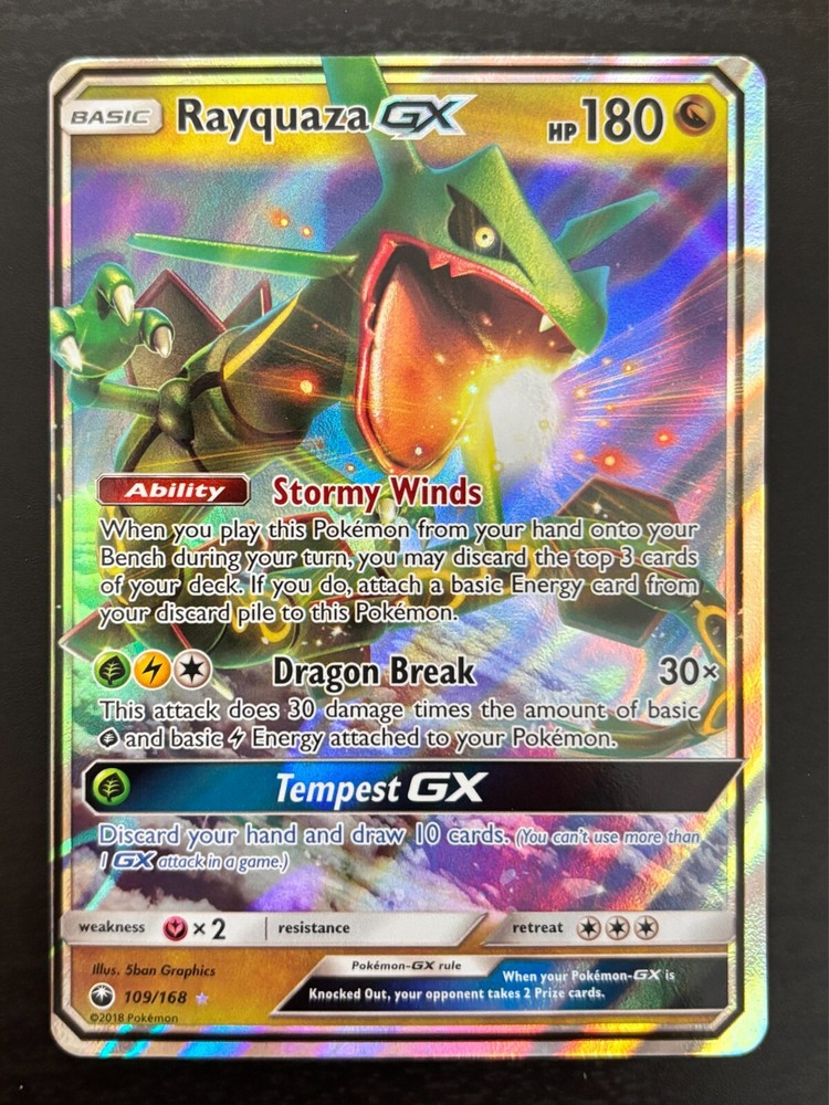 Pokémon TCG Rayquaza GX Celestial Storm 109/168 Holo Ultra Rare - NM