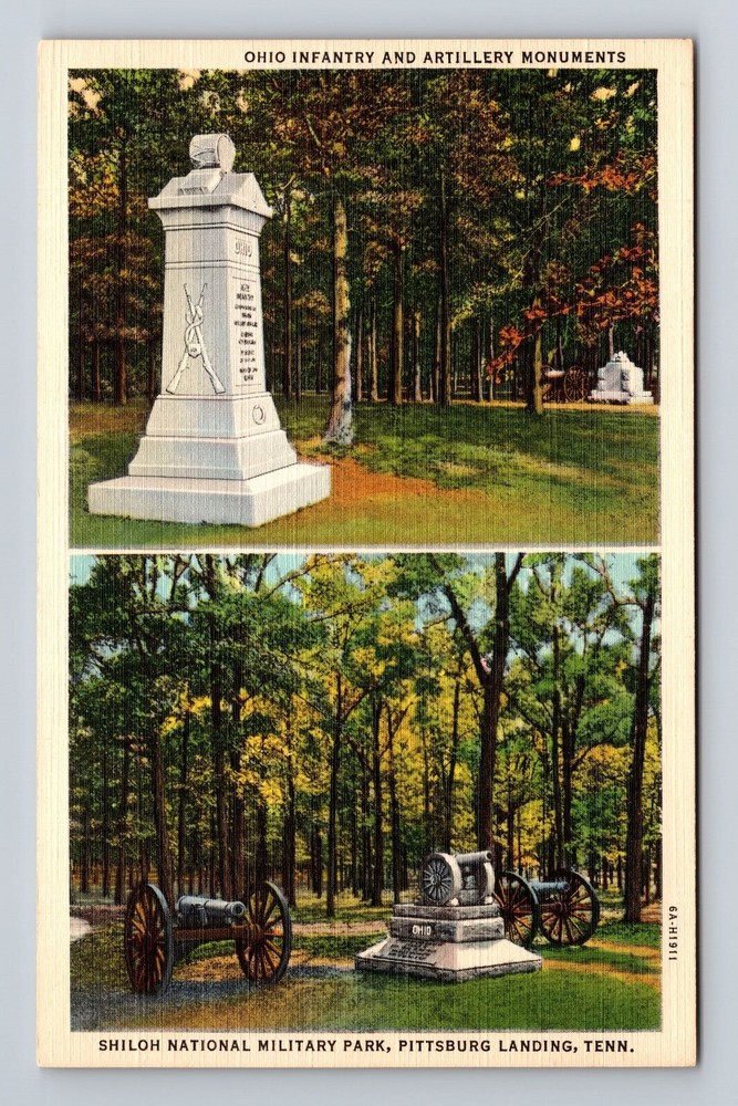 Pittsburg Landing TN-Tennessee, Ohio Infantry, Artillery Mon Vintage Postcard