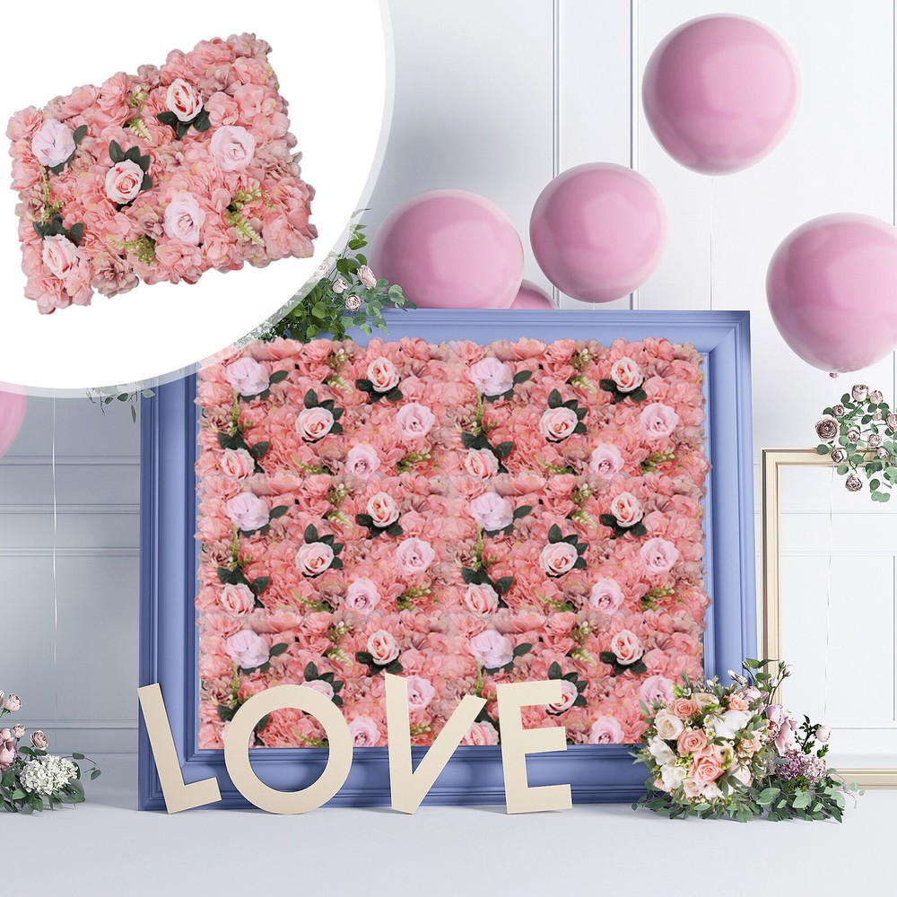 12 Pcs Flower Wall Panel, Artificial Flower Backdrop, Flower Panels for Backdrop