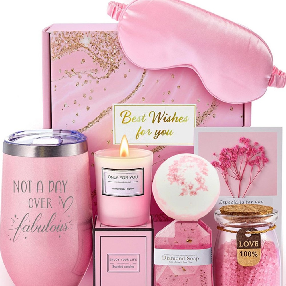 Birthday Gifts for Women, Unique Spa Gift Basket Set for Mothers Day, Valentines