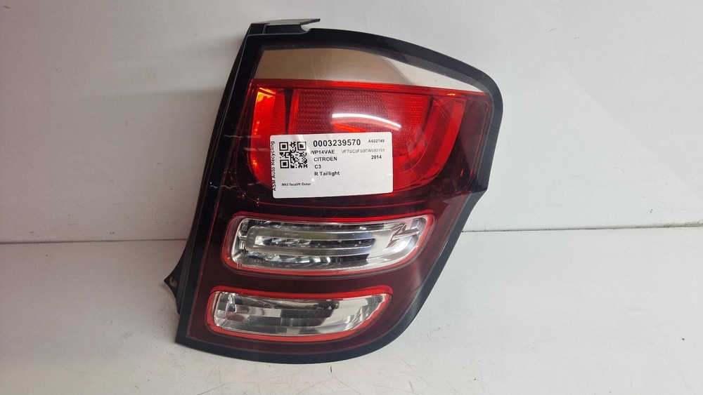 CITROEN C3 MK2 2014 RIGHT OUTER TAIL LIGHT DRIVER SIDE 5 DOOR 9803928680
