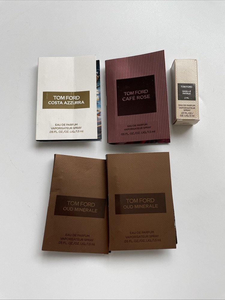 Tom Ford Perfume Sample Set 5pc 1.5ml Each Carded Spray Variety Lot Unisex