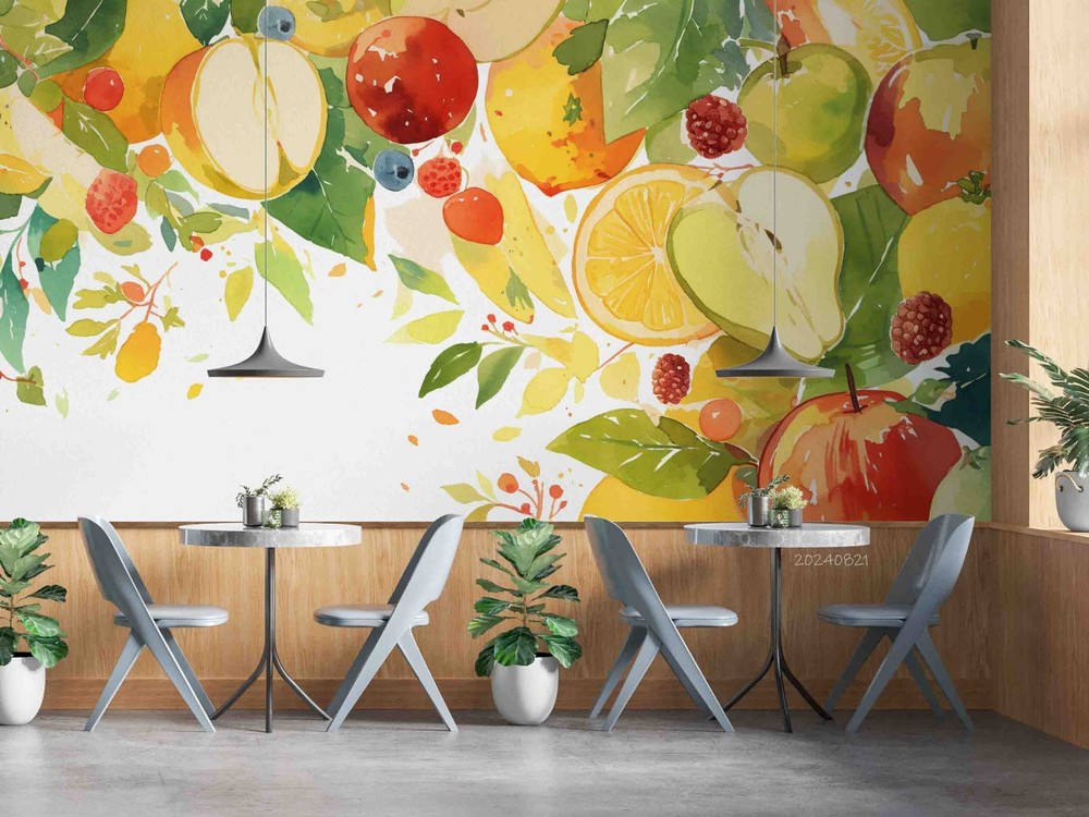 3D Fruit Watercolor Wall Murals Wallpaper Murals Wall Sticker 48