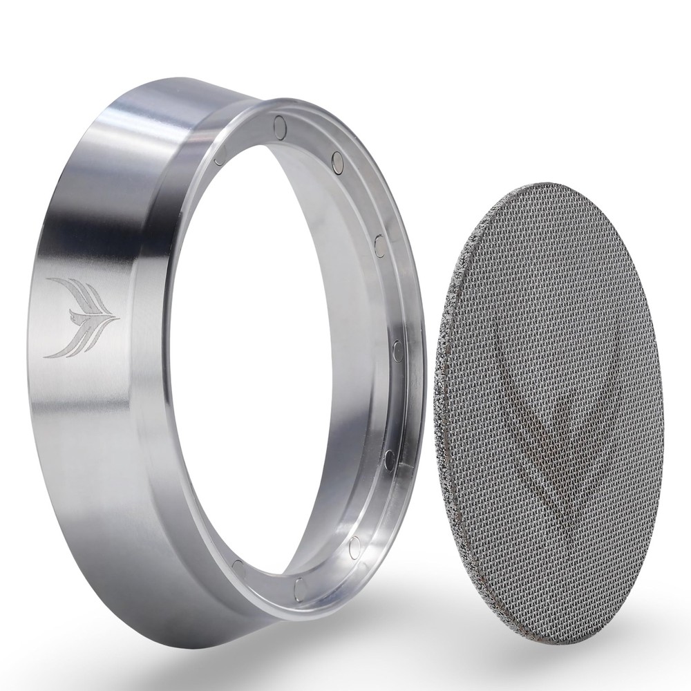 54mm Espresso Dosing Funnel and Puck Screen Set Magnetic Coffee Dosing Ring A...