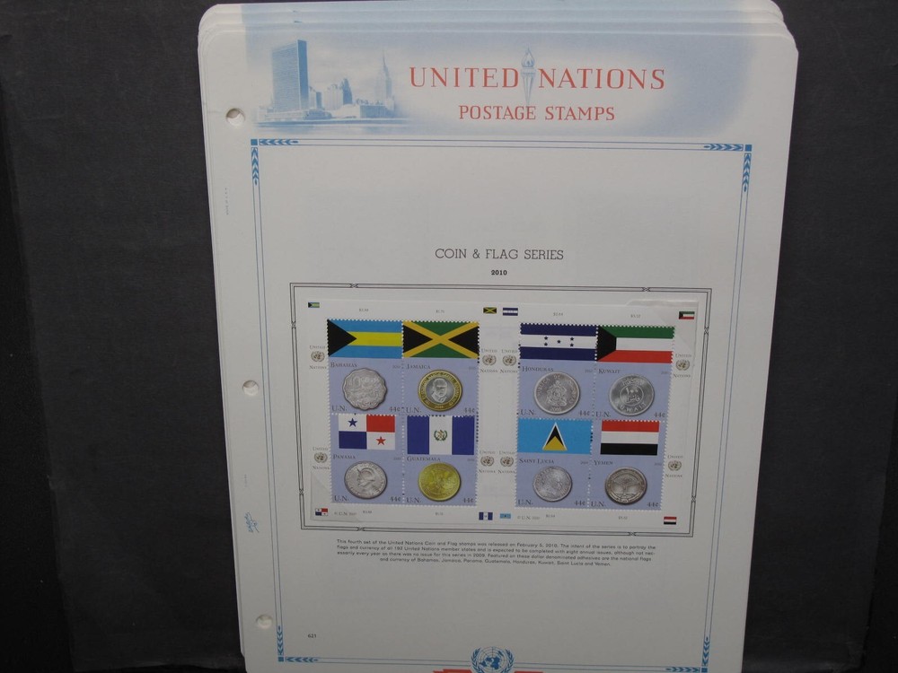 2010 MNH United Nations On White Ace Album Pages In Mounts