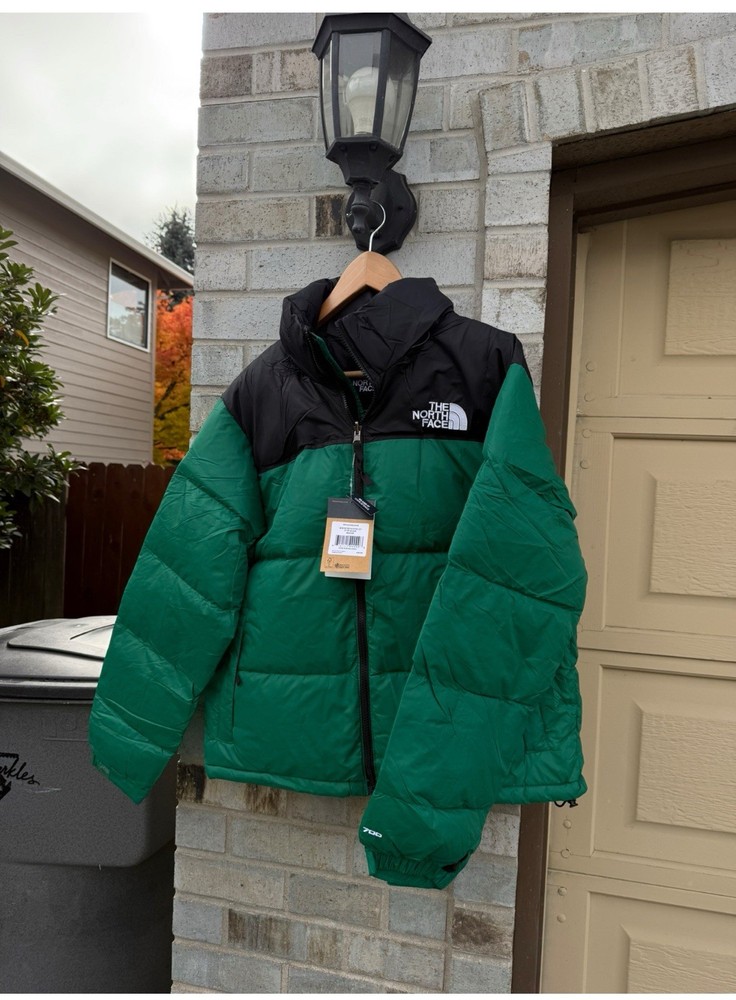 The North Face 700 Down Green Black Heavyweight Full Zip Men's Puffer Jacket