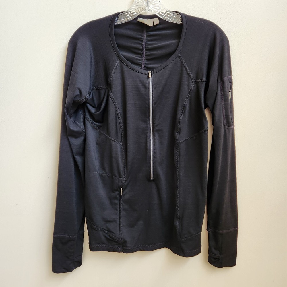 Athleta Top Women’s M Black Full Zip Running Workout Gym Athleisure Thumbholes