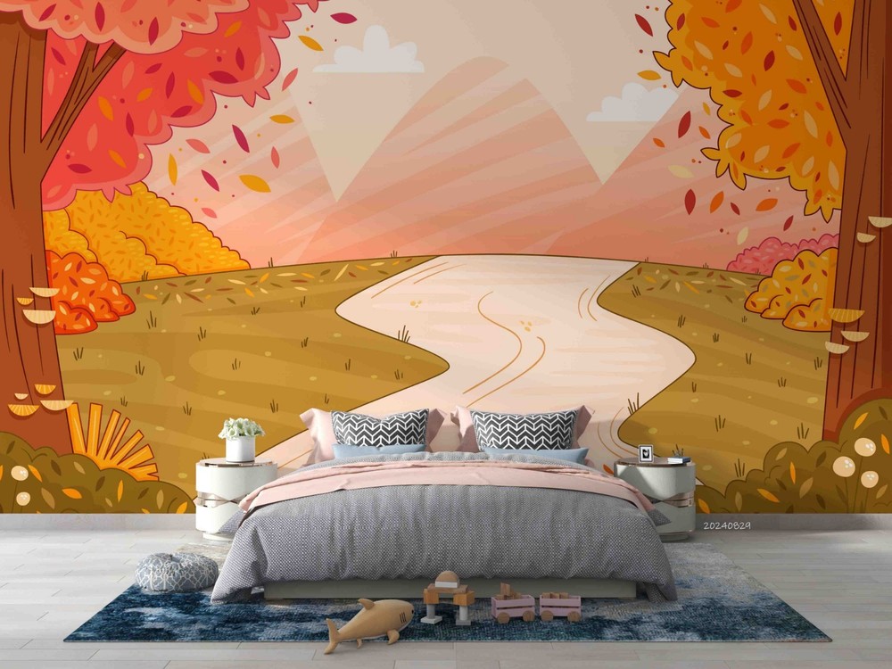 3D Autumn Landscape Illustration Wall Murals Wallpaper Murals Wall Sticker