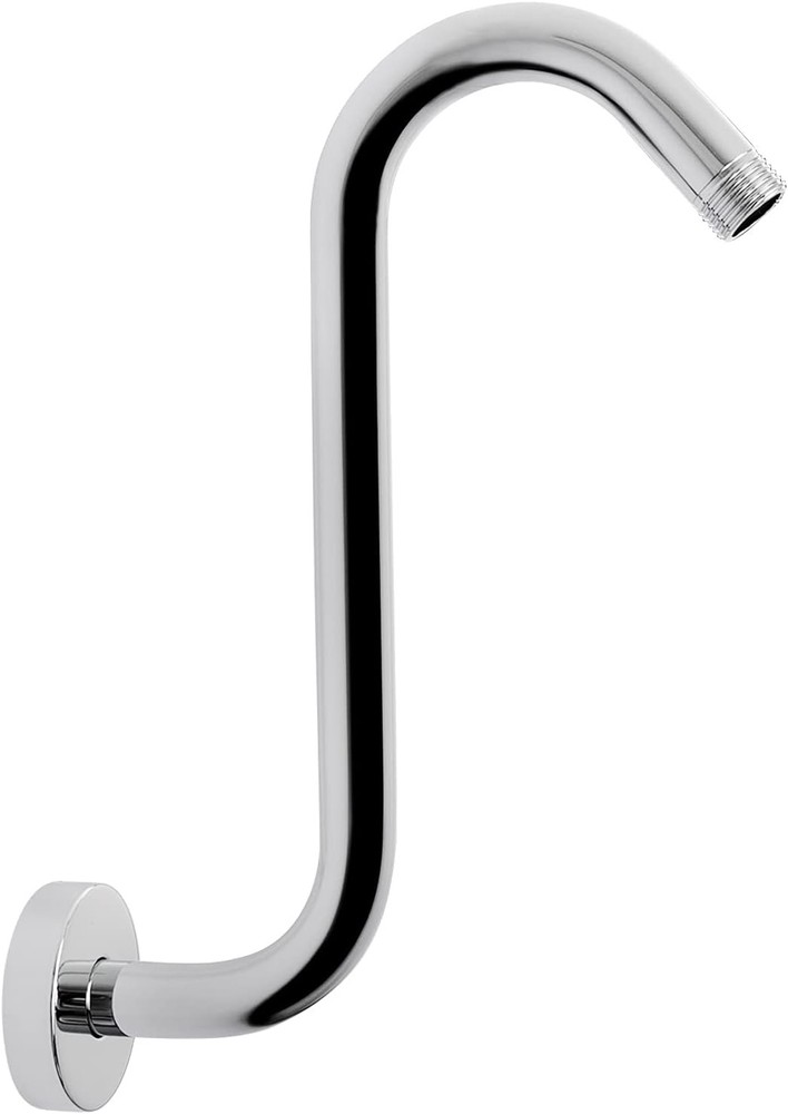 NearMoon S Shaped Shower Head Riser Pipe, Extender Arm Chrome