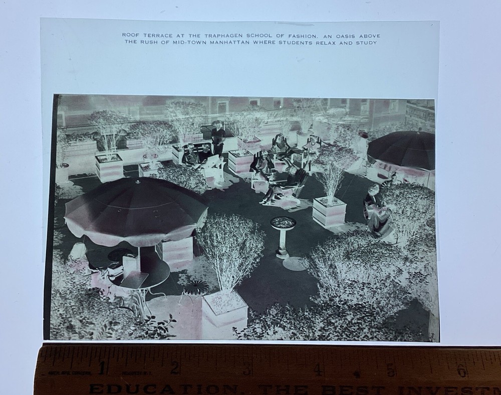 New York City 1940s TRAPHAGEN SCHOOL design FASHION 1680 Broadway NYC PC Neg