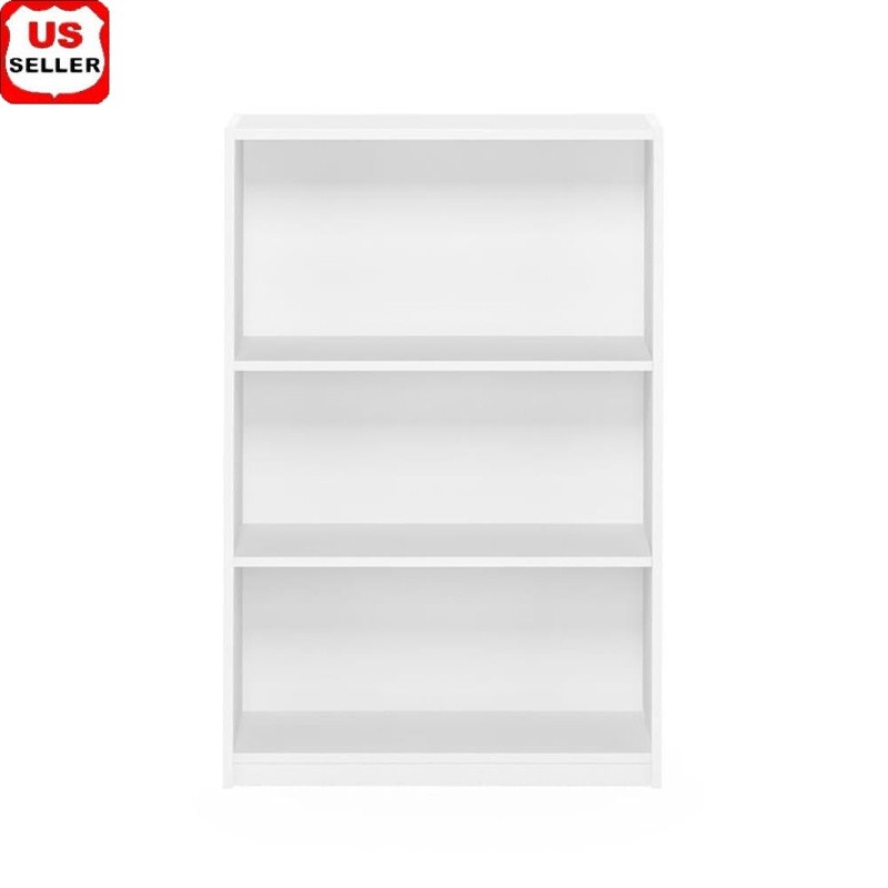 Adjustable 3-Tier Bookshelf Sturdy Shelves Storage Home Office Display Unit New