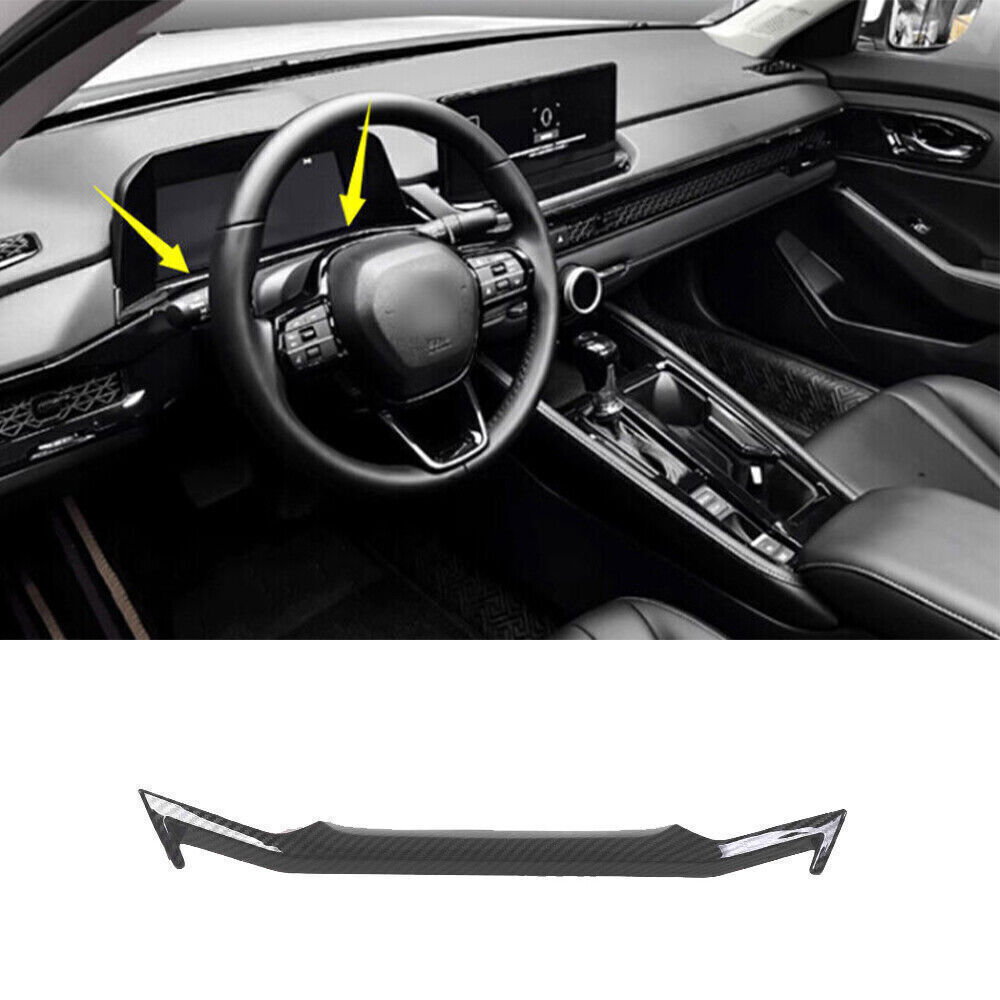 1x Dashboard Strip Molding Cover Trim For Honda Accord 23-2024 ABS Carbon Fiber