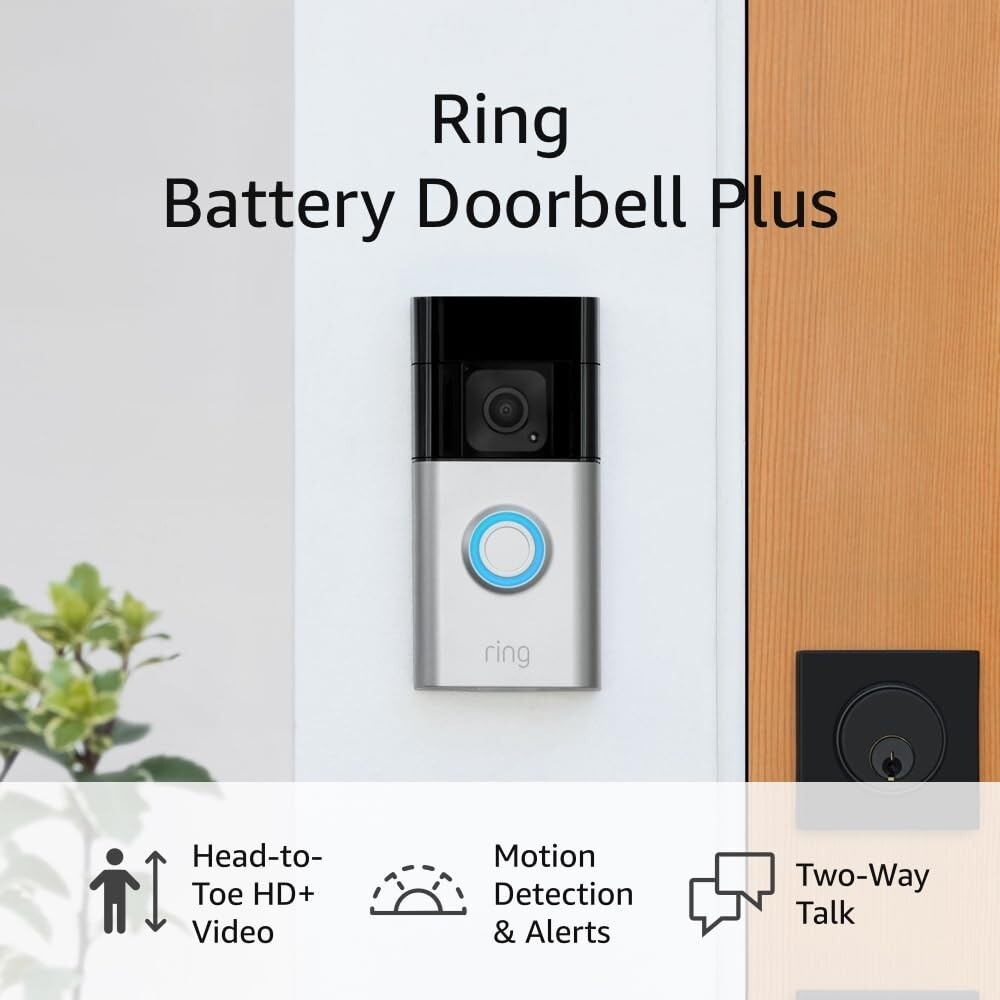 Ring Battery Doorbell Plus (newest model) | Head-to-Toe HD+ Video, motion detect