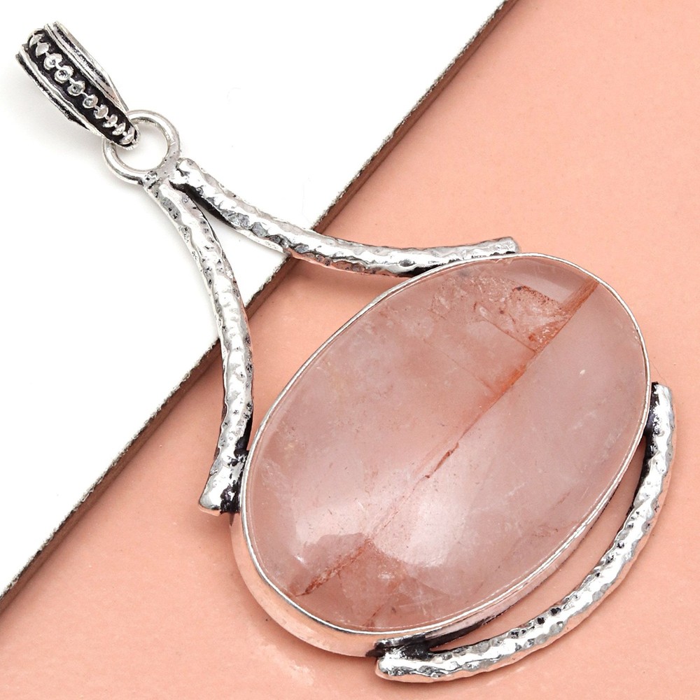 Edulide Handmade Gemstone Silver Pendant Unisex Jewelry 2.5cm