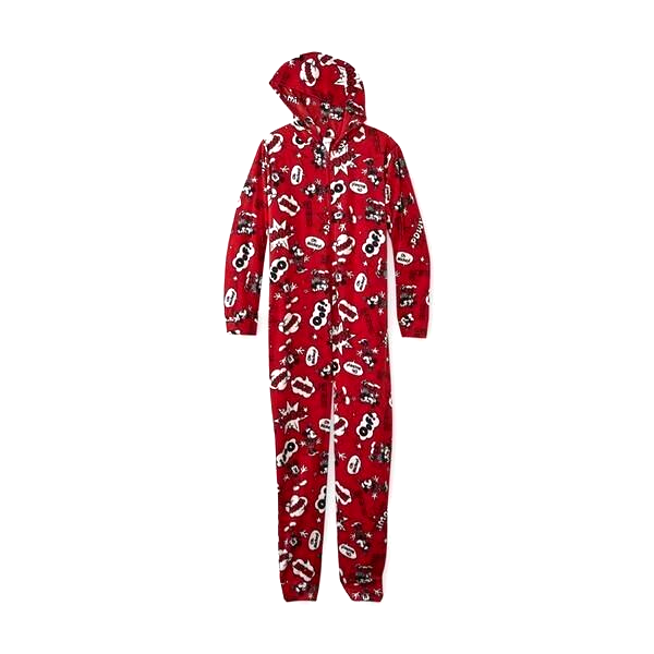 MINNIE Mouse PAJAMAS One Piece Zip-Up Hooded Women's Large L NEW Disney Pjs NWT