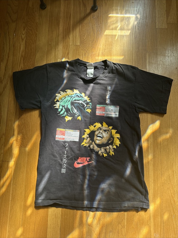 Vintage Nike TShirt 1992 Godzilla Vs Charles Barkley  black Size Large RARE!