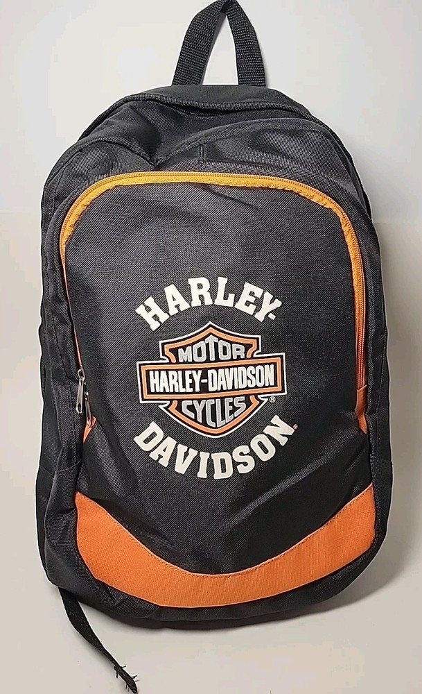 Harley-Davidson Black & Orange Motorcycle Backpack for School or Riders