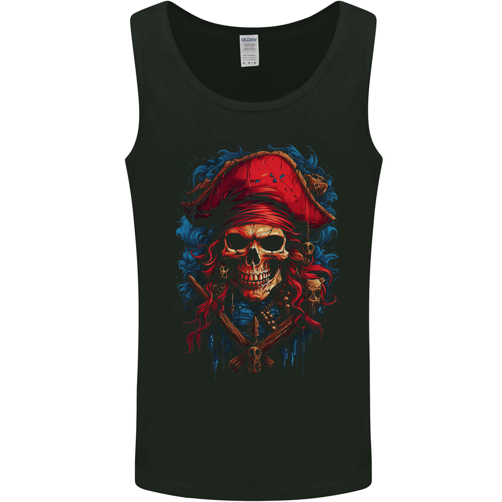Swashbuckling Pirate Skull Mens Vest Tank Top
