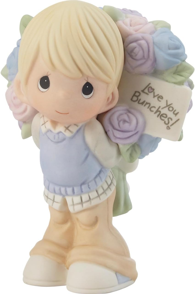 216011 Adorable Bisque Porcelain Boy Figurine with Love You Bunches Design
