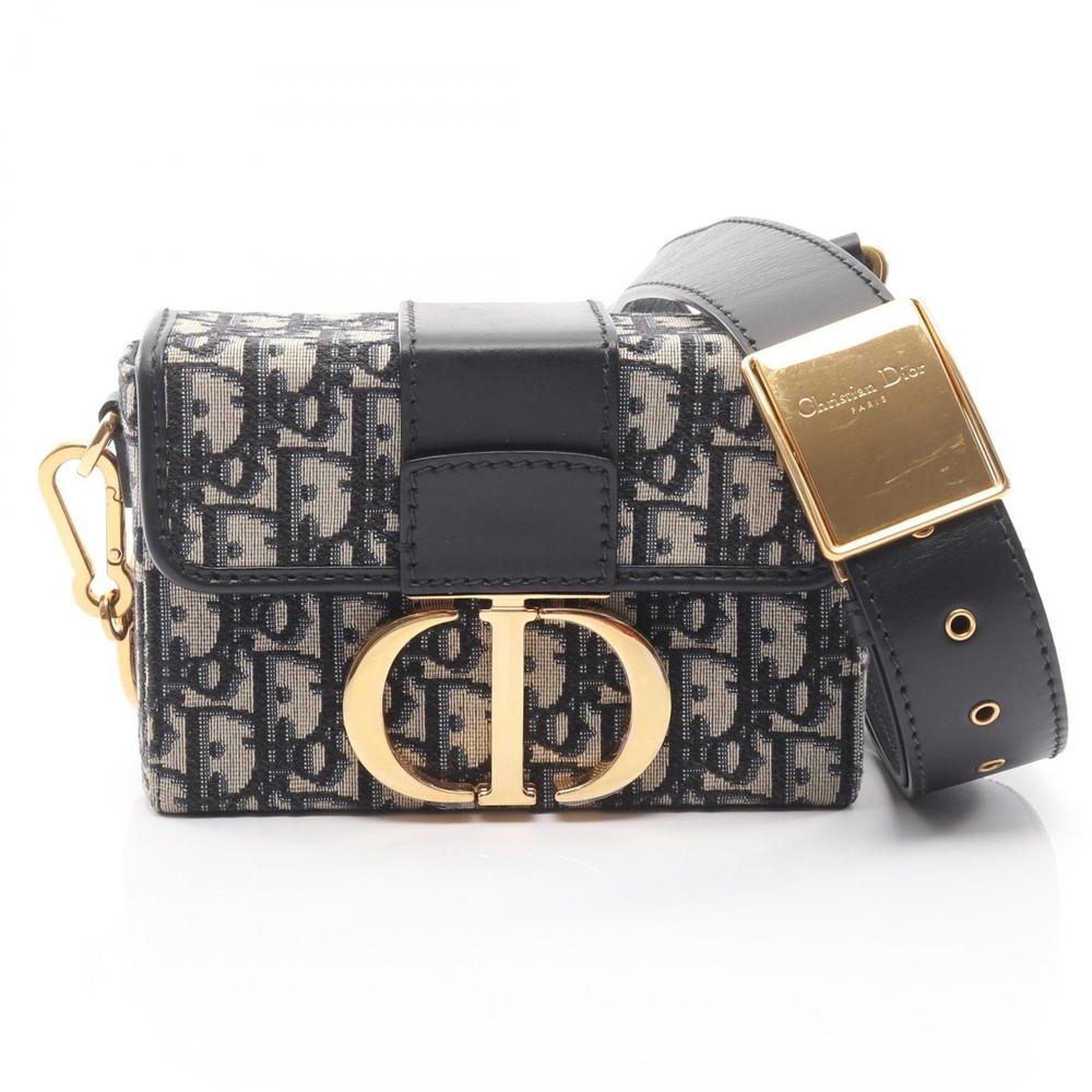 Christian Dior 30 MONTAIGNE Oblique Shoulder Crossbody Bag canvas leather Used