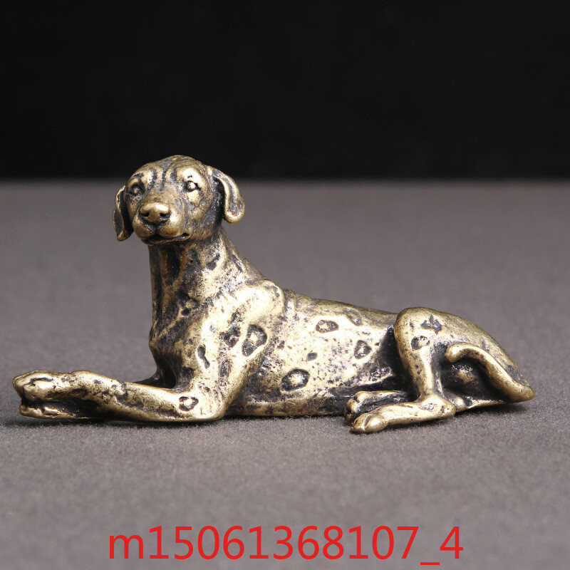 Antique Copper Jewelry Vintage Solid Copper Dog Figurine Dalmatian Statue
