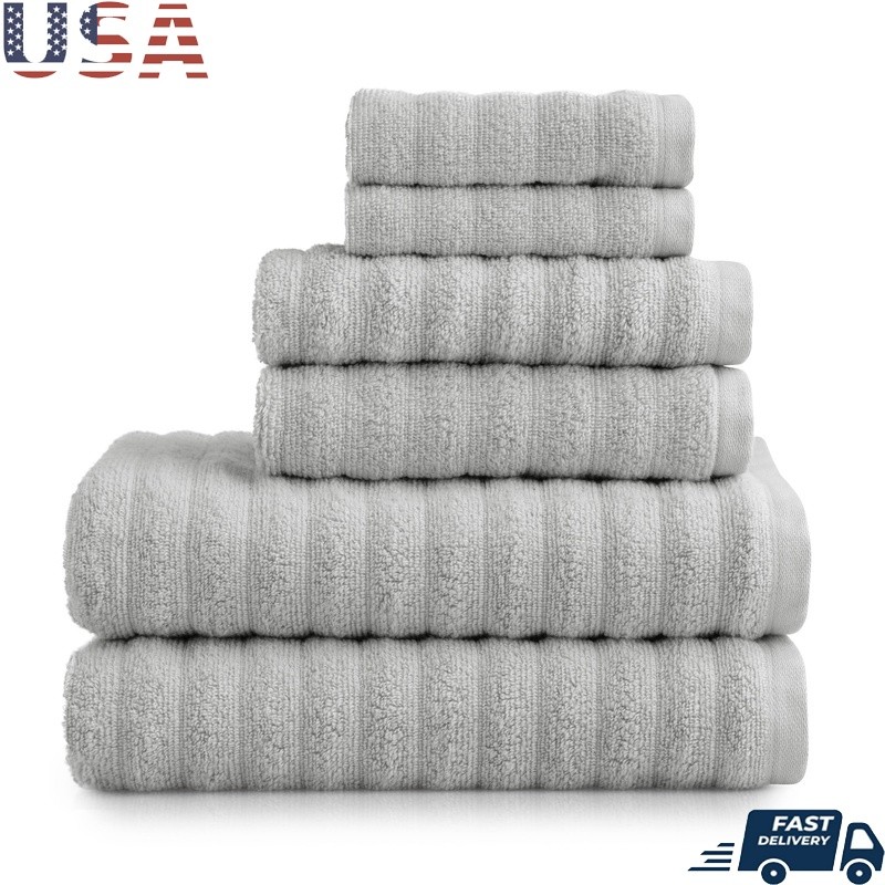 6-Piece Quick-Dry Absorbent Bath Towel Set - Soft & Fade Resistant