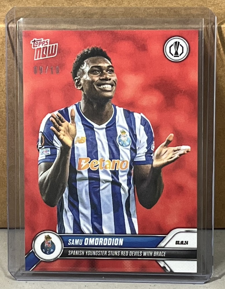 2024 Topps Now #4 Samu Omorodion FC Porto Brace Red Parallel 9/10 JSY #