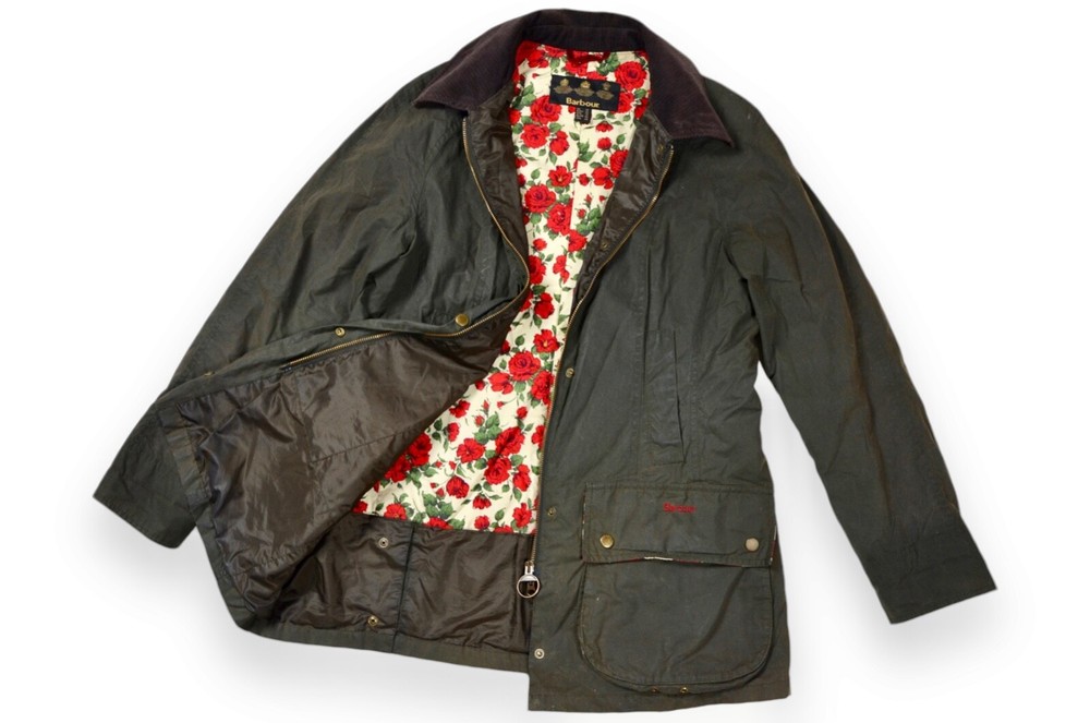 Women's Barbour Flyweight Rose Beadnell Jacket Wax Green Lampo England Size 14