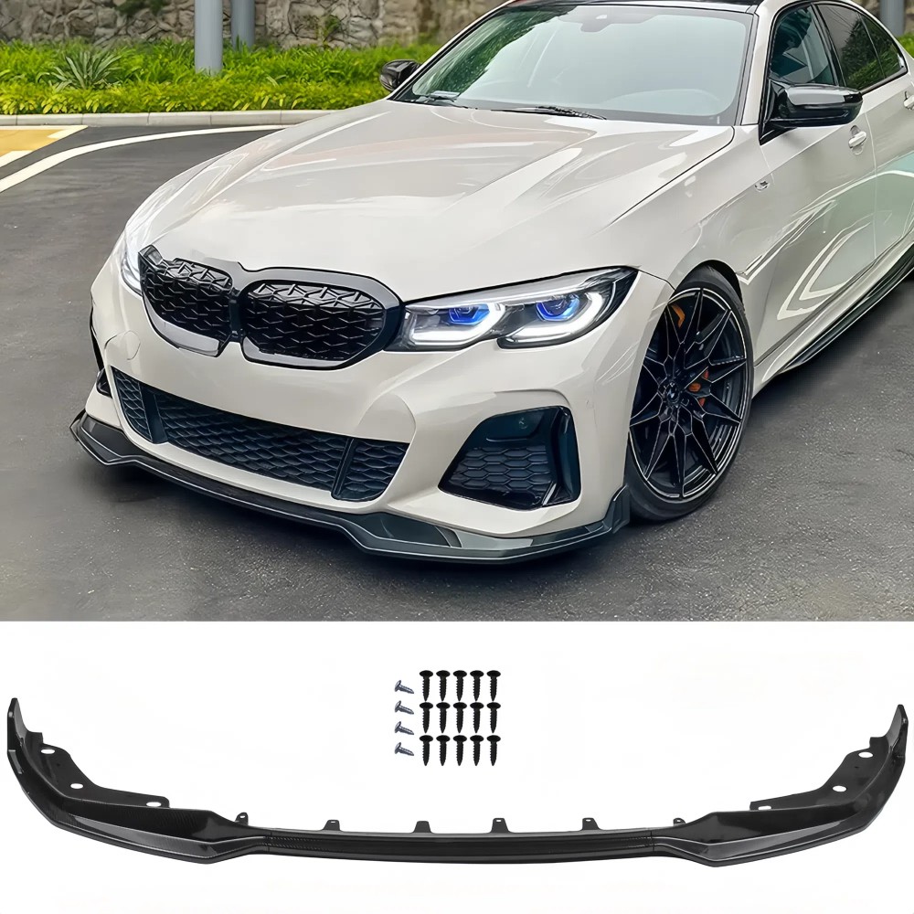 Carbon Fiber Style M Front Bumper Lip Splitter For BMW G20 330i M340i 2019-2022