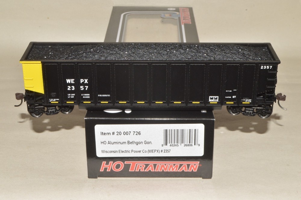 HO Atlas WEPX Wisconsin Electric Power Aluminum Bethgon coal hopper gondola