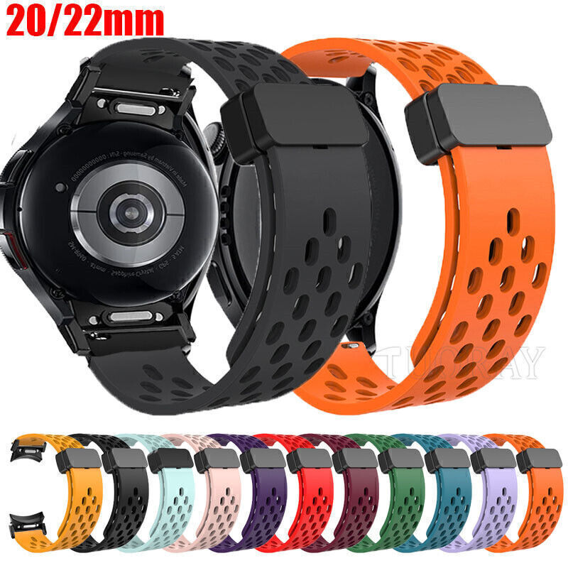 For Samsung Galaxy Watch 6 Classic 5 Pro 4 Quickfit Magnetic Silicone Band Strap