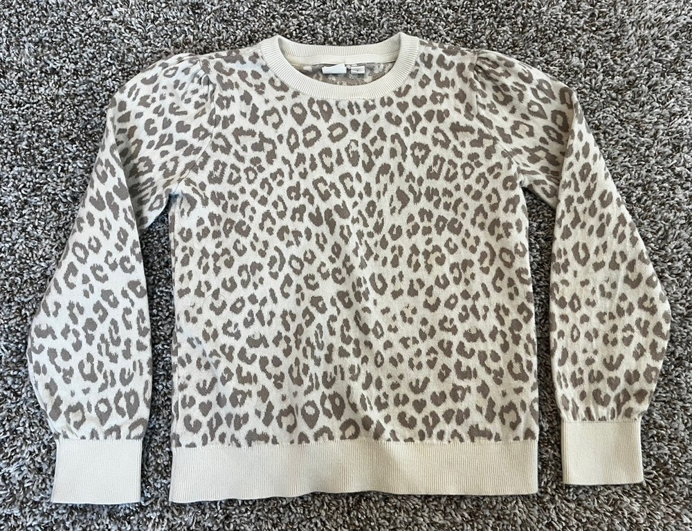 Girls sz 10 Large Gap Kids animal print leopard cheetah sweater winter Fall top