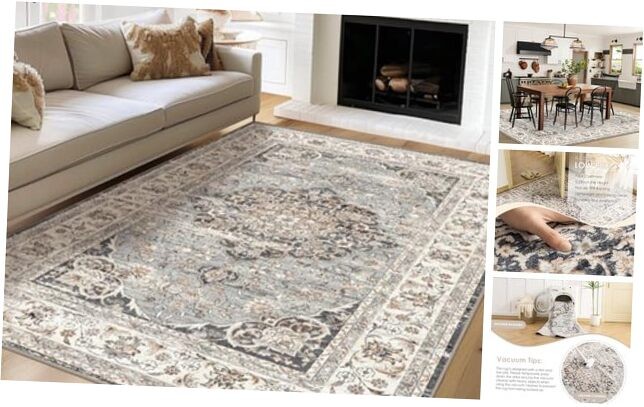 5x7 Washable Area Rugs for Living Room Bedroom Dining Room Carpet