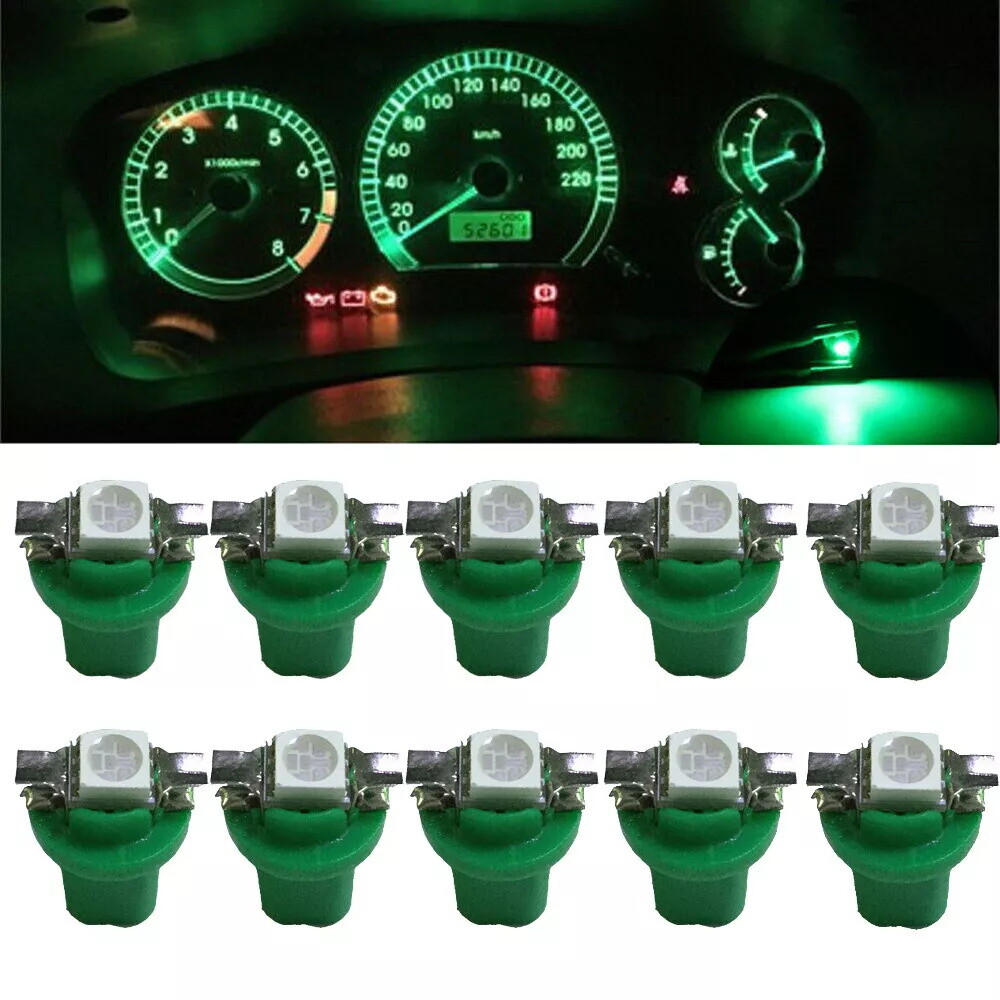 T5 B8.5D 5050 Instrument Light 10x Car LED Dashboard SMD Green