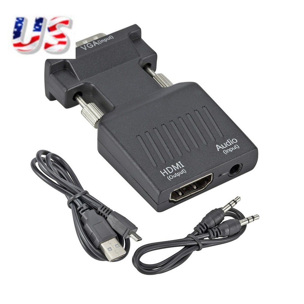 VGA to HDMI Adapter for PC Laptop to HDTV Monitor Projector Converter