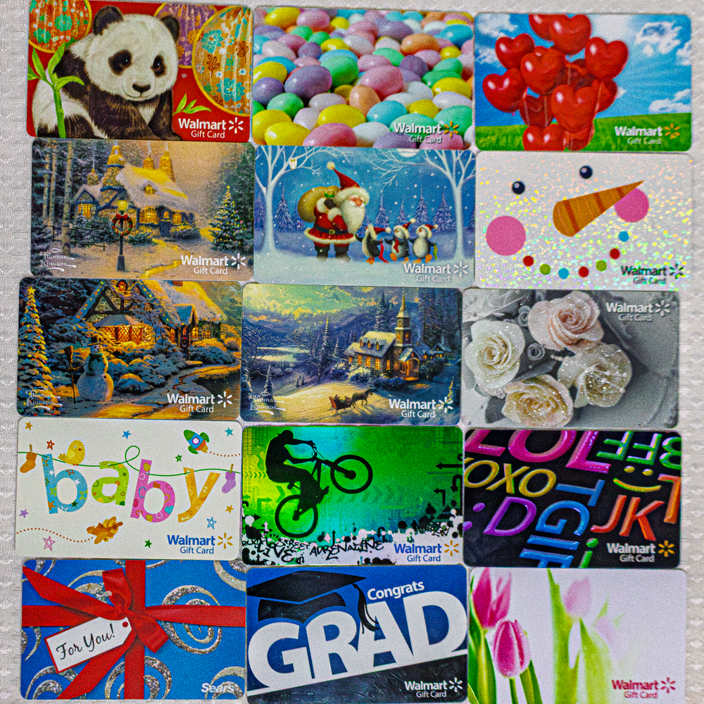 Walmart Gift Card Lot 16 with Thomas Kinkade Christmas - Value Unkown-image