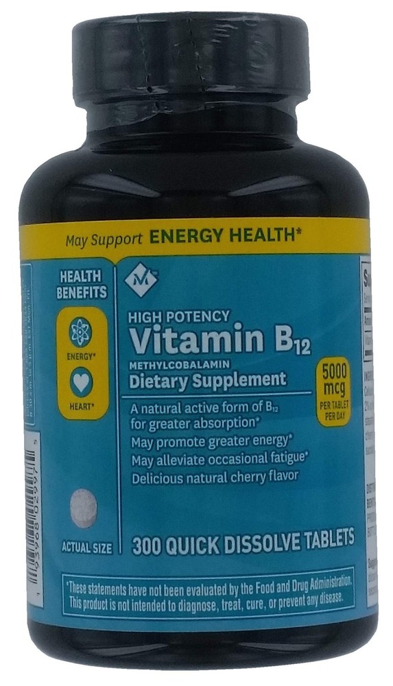 High-Potency Members Mark Vitamin B12 5000mcg Sublingual 300 Tablets-image