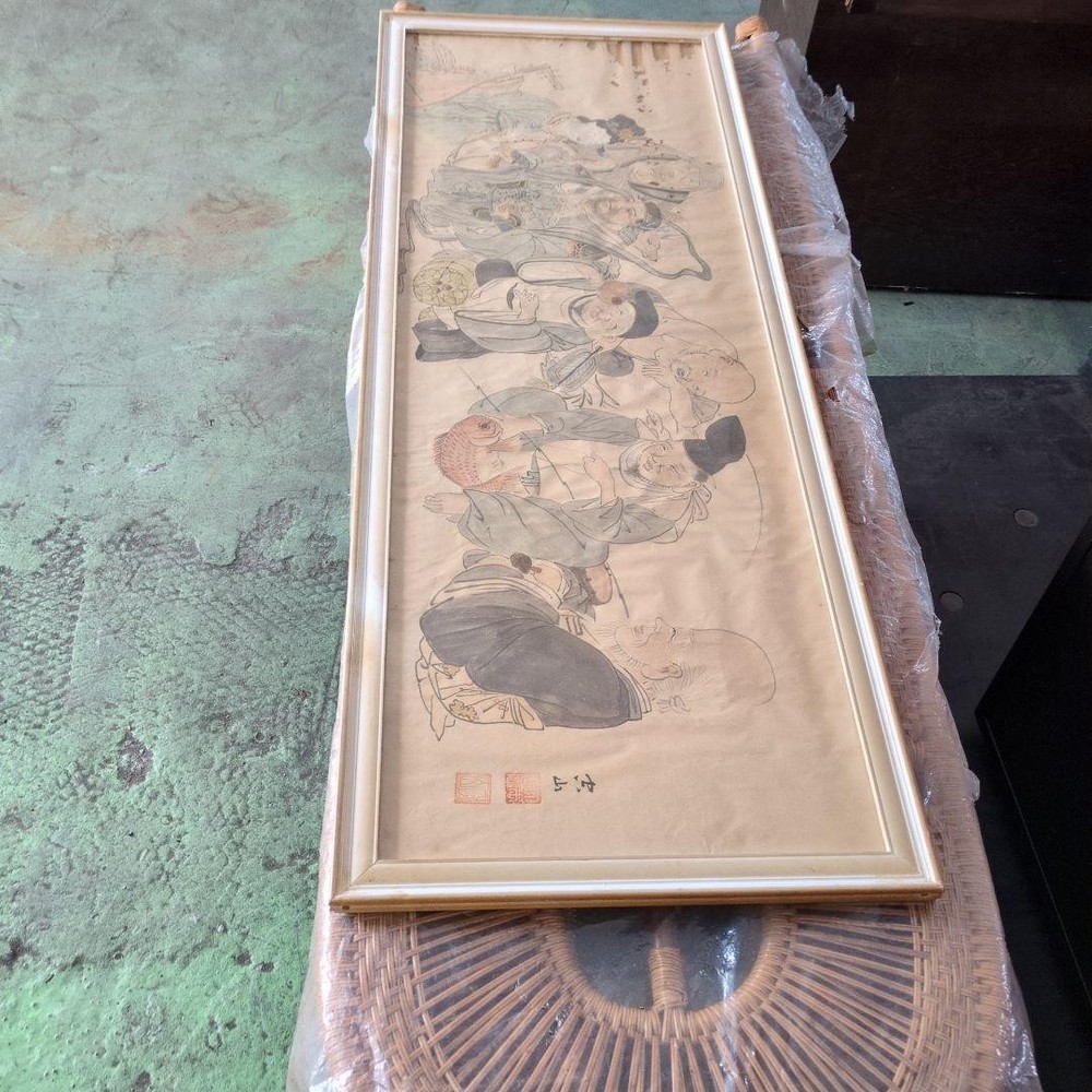 Japanese painting height 40cm x width 106cm x thickness 2cm