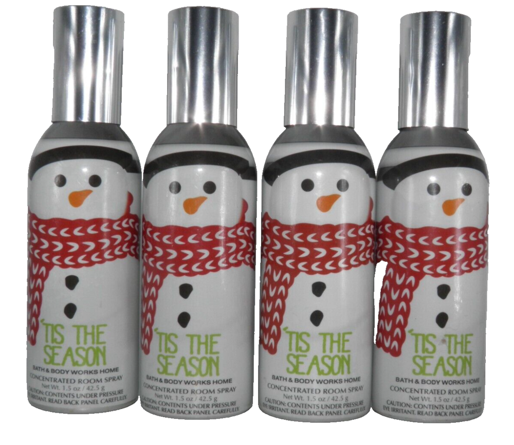X4 Bath & Body Works Tis The Season Snowman Scarf Room Spray Concentrate
